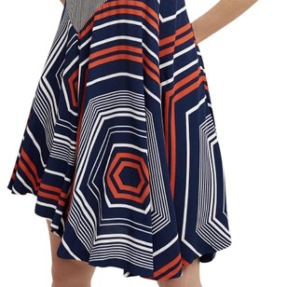 Maeve | Anthro Knit/Crepe Combo Striped Dress-XS - Picture 3 of 8